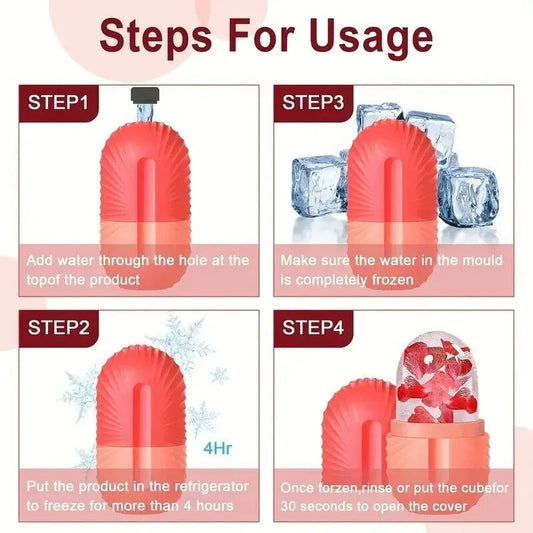Silicon Ice Roller Massager for Face, Neck & Eyes | Cryotherapy Massager for Collagen Boost, Skin Toning, Dark Circles & Puffiness Reduction