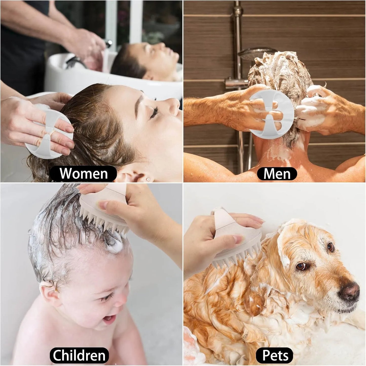 Hair Scalp Massager Shampoo Brush Hair Scrubber Scalp Shampoo Brushes Hair Washing Brush Silicone Scalp Exfoliator for Dandruff Removal