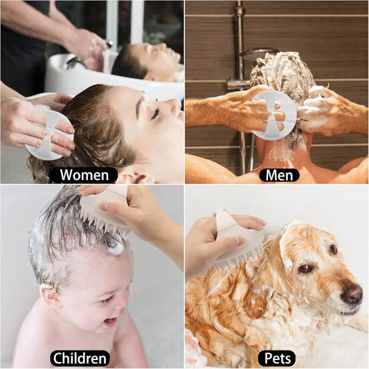 Hair Scalp Massager Shampoo Brush Hair Scrubber Scalp Shampoo Brushes Hair Washing Brush Silicone Scalp Exfoliator for Dandruff Removal