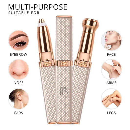 2 in 1 Rechargeable Women's Face Hair Remover Epilator for women Machine for Upper Lip, Chin, Eyebrow, Lips, Body, Arms Hair Remover for Women